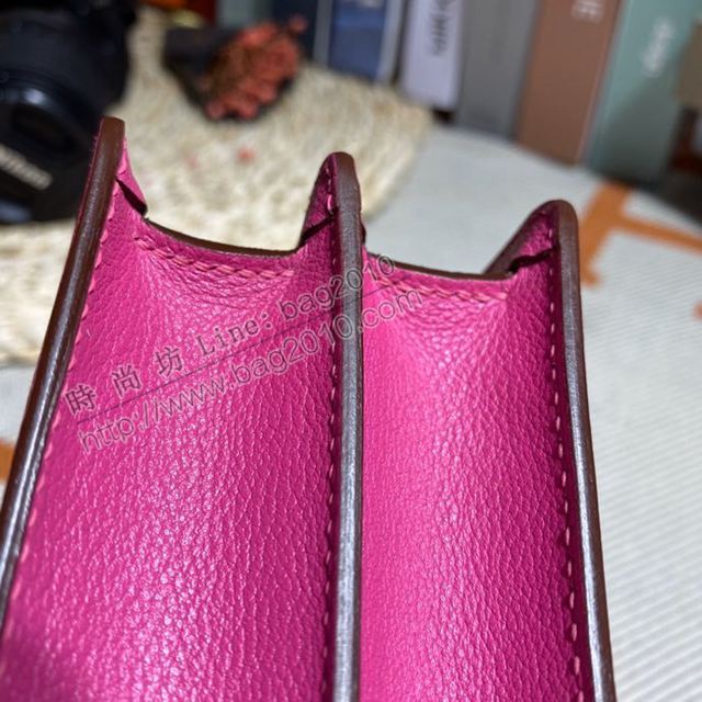 HERMES女包 豬鼻子包 Roulis Evercolor皮 玉蘭粉 愛馬仕百搭款單肩包 愛馬仕斜挎背包  Ama1697